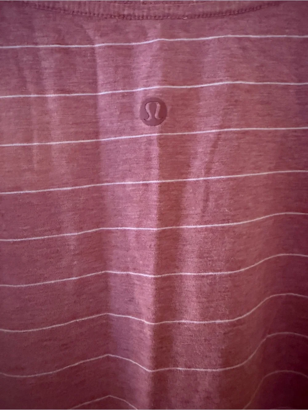 Lululemon Striped V-Neck Short Sleeve Tee - Mauve